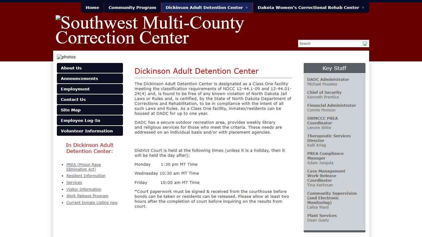 Dickinson Adult Detention Center - Southwest Multi-County Correction Center